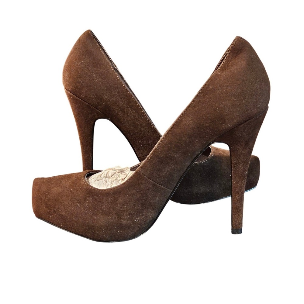 Shiekh Laura-01 Brown Suede Platform Pumps Stiletto High Heels Womens Size 7M